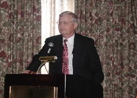 Dr. J. Francis Amos speaking at the Fiftieth Anniversary Meeting