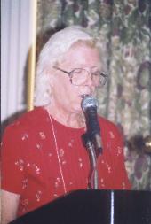 Society President Johanna Livesey speaking at the meeting