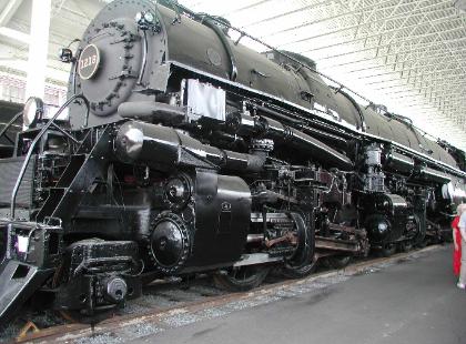 Large black steam locomotive in the transportation collection