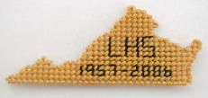 Virginia-shaped Fiftieth Anniversary keepsake marked 1957–2006