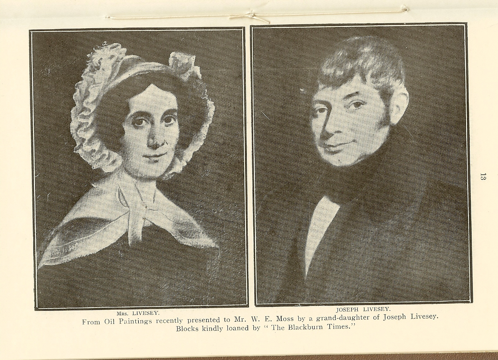 Historic portraits identified as Joseph Livesey and his wife Jane Williams