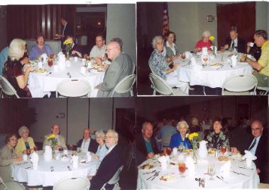 Family members seated at banquet tables during a Livesay Historical Society gathering